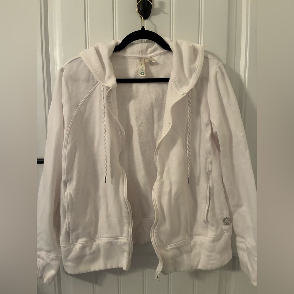 White Hooded Zip-Up Jacket